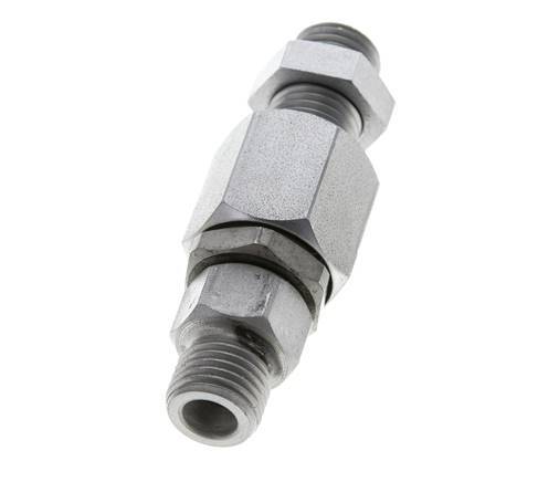 6S Zink plated Steel Ball-Guided Swivel Joint Cutting Fitting Bulkhead 350 bar NBR ISO 8434-1