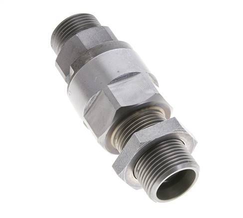20S Zink plated Steel Ball-Guided Swivel Joint Cutting Fitting Bulkhead 350 bar NBR ISO 8434-1