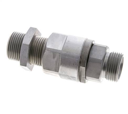 20S Zink plated Steel Ball-Guided Swivel Joint Cutting Fitting Bulkhead 350 bar NBR ISO 8434-1