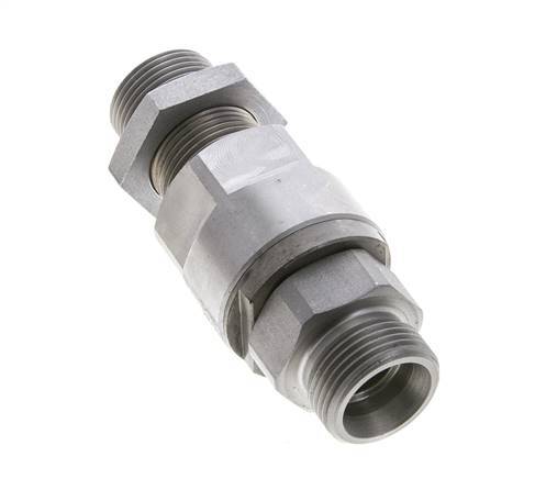 20S Zink plated Steel Ball-Guided Swivel Joint Cutting Fitting Bulkhead 350 bar NBR ISO 8434-1