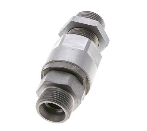 20S Zink plated Steel Ball-Guided Swivel Joint Cutting Fitting Bulkhead 350 bar NBR ISO 8434-1