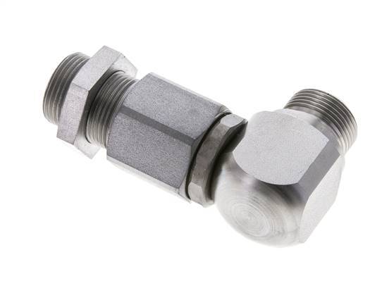 16S Zink plated Steel Elbow Ball-Guided Swivel Joint Cutting Fitting Bulkhead DN 12350 bar NBR ISO 8434-1