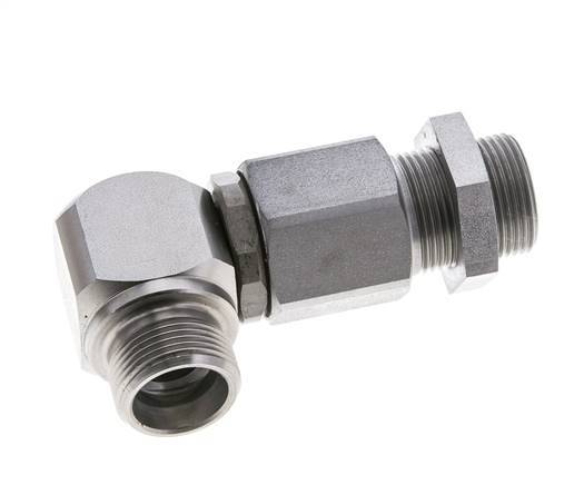 16S Zink plated Steel Elbow Ball-Guided Swivel Joint Cutting Fitting Bulkhead DN 12350 bar NBR ISO 8434-1
