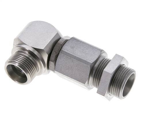 16S Zink plated Steel Elbow Ball-Guided Swivel Joint Cutting Fitting Bulkhead DN 12350 bar NBR ISO 8434-1