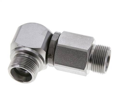 16S Zink plated Steel Elbow Ball-Guided Swivel Joint Cutting Fitting DN 12350 bar NBR ISO 8434-1