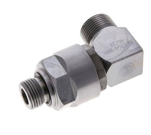 15L & M18x1.5 Zink plated Steel Elbow Ball-Guided Swivel Joint Cutting Fitting with Male Threads DN 10315 bar NBR ISO 8434-1
