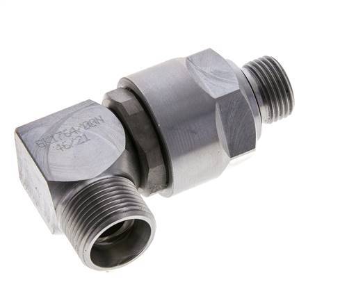 15L & M18x1.5 Zink plated Steel Elbow Ball-Guided Swivel Joint Cutting Fitting with Male Threads DN 10315 bar NBR ISO 8434-1