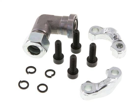1/2'' Elbow SAE Flange 3000 PSI Steel with 15L (M22x1.5) ISO 6162-1