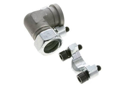 1'' Elbow SAE Flange 3000 PSI Steel with 28L (M36x2) ISO 6162-1