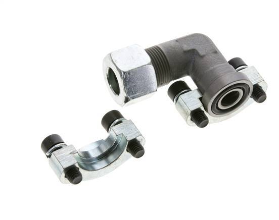 1/2'' Elbow SAE Flange 3000 PSI Steel with 16S (M24x1.5) ISO 6162-1