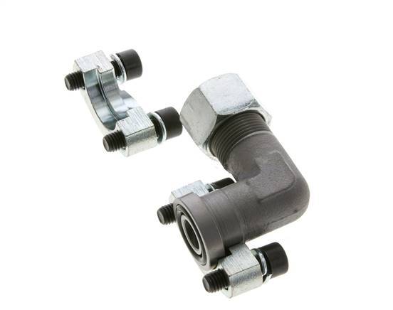 1/2'' Elbow SAE Flange 3000 PSI Steel with 16S (M24x1.5) ISO 6162-1