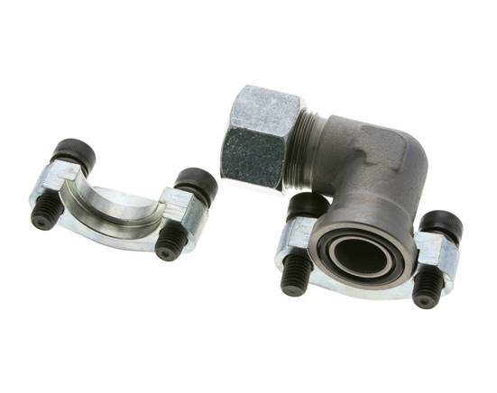 3/4'' Elbow SAE Flange 3000 PSI Steel with 20S (M30x2) ISO 6162-1