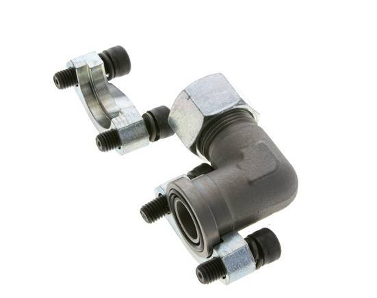 3/4'' Elbow SAE Flange 3000 PSI Steel with 20S (M30x2) ISO 6162-1