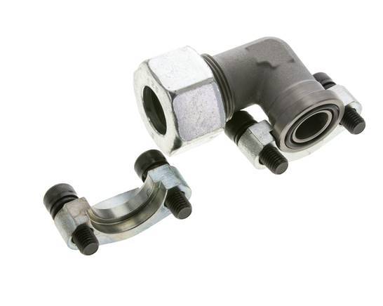 3/4'' Elbow SAE Flange 3000 PSI Steel with 25S (M36x2) ISO 6162-1