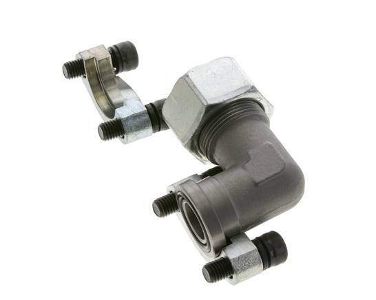 3/4'' Elbow SAE Flange 3000 PSI Steel with 25S (M36x2) ISO 6162-1