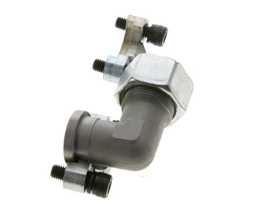 3/4'' Elbow SAE Flange 3000 PSI Steel with 25S (M36x2) ISO 6162-1