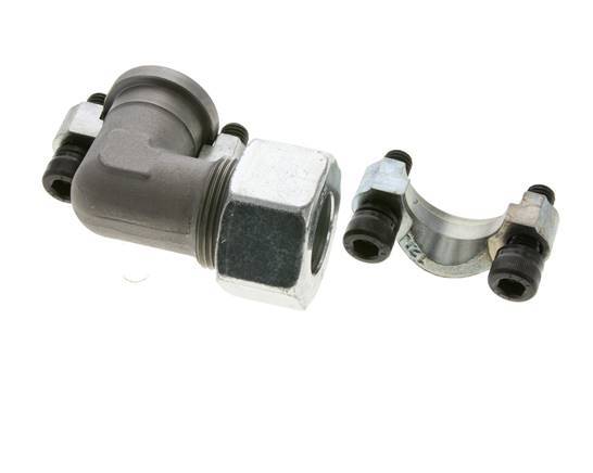 3/4'' Elbow SAE Flange 3000 PSI Steel with 25S (M36x2) ISO 6162-1