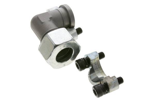 3/4'' Elbow SAE Flange 3000 PSI Steel with 25S (M36x2) ISO 6162-1