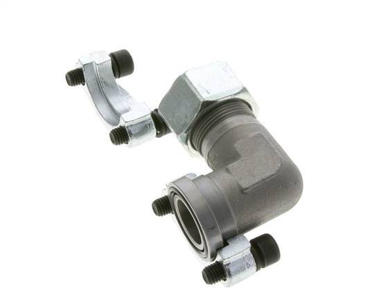 1'' Elbow SAE Flange 3000 PSI Steel with 25S (M36x2) ISO 6162-1