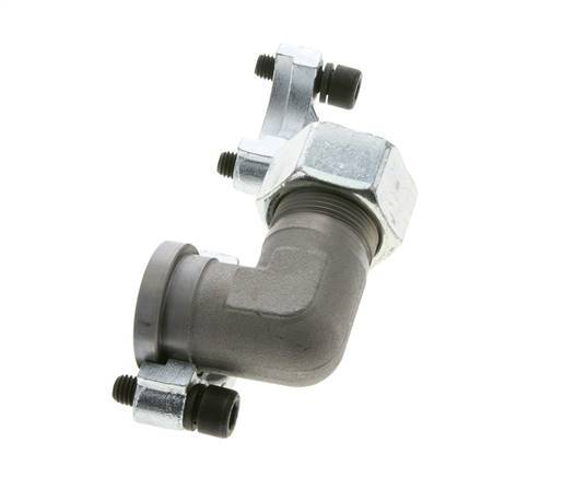 1'' Elbow SAE Flange 3000 PSI Steel with 25S (M36x2) ISO 6162-1