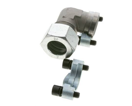 1'' Elbow SAE Flange 3000 PSI Steel with 30S (M42x2) ISO 6162-1