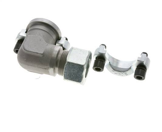 1-1/4'' Elbow SAE Flange 3000 PSI Steel with 25S (M36x2) ISO 6162-1