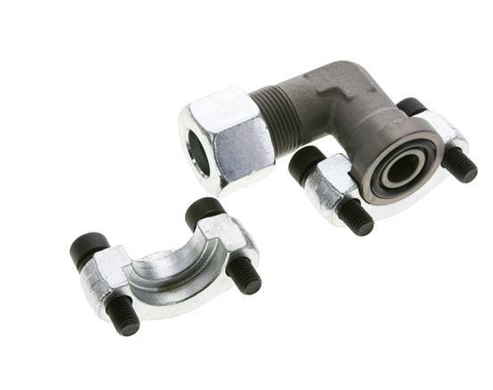 1/2'' Elbow SAE Flange 6000 PSI Steel with 16S (M24x1.5) ISO 6162-2