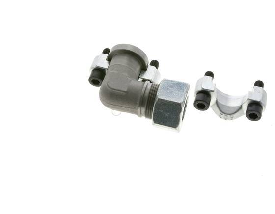 3/4'' Elbow SAE Flange 6000 PSI Steel with 25S (M36x2) ISO 6162-2