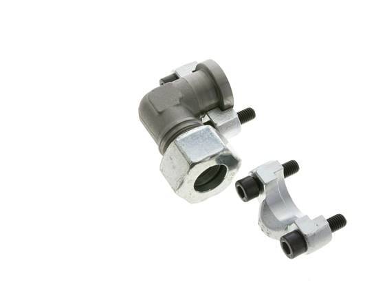 3/4'' Elbow SAE Flange 6000 PSI Steel with 25S (M36x2) ISO 6162-2