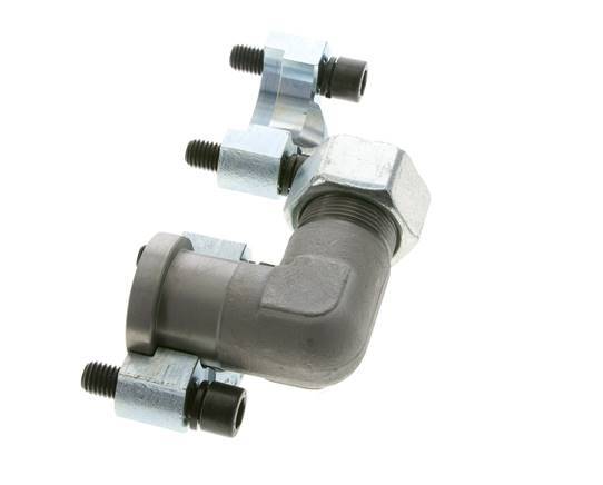 1'' Elbow SAE Flange 6000 PSI Steel with 25S (M36x2) ISO 6162-2