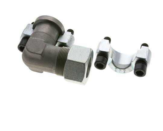1'' Elbow SAE Flange 6000 PSI Steel with 30S (M42x2) ISO 6162-2