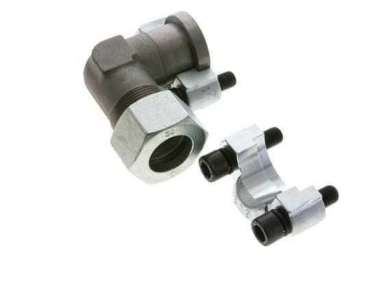 1'' Elbow SAE Flange 6000 PSI Steel with 30S (M42x2) ISO 6162-2