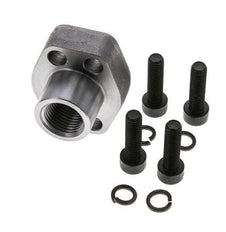 1/2'' SAE Flange 3000 PSI Plain Steel with G1/2'' Female Threads ISO 6162-1