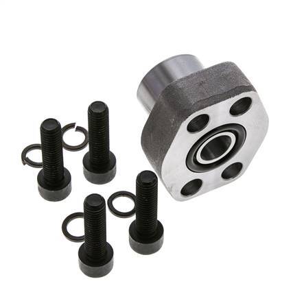 1/2'' SAE Flange 3000 PSI Plain Steel with G1/2'' Female Threads ISO 6162-1