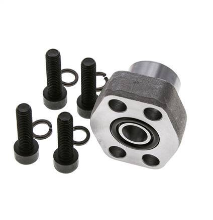 1/2'' SAE Flange 3000 PSI Plain Steel with G1/2'' Female Threads ISO 6162-1