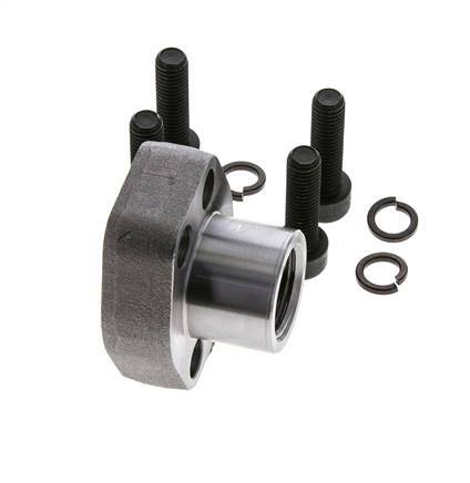 1/2'' SAE Flange 3000 PSI Plain Steel with G1/2'' Female Threads ISO 6162-1