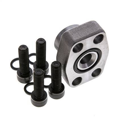 3/4'' SAE Flange 3000 PSI Plain Steel with G1/2'' Female Threads ISO 6162-1