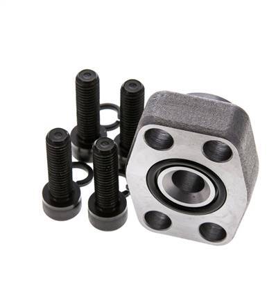 3/4'' SAE Flange 3000 PSI Plain Steel with G1/2'' Female Threads ISO 6162-1