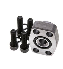 3/4'' SAE Flange 3000 PSI Plain Steel with G1/2'' Female Threads ISO 6162-1