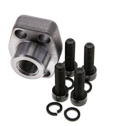 3/4'' SAE Flange 3000 PSI Plain Steel with G1/2'' Female Threads ISO 6162-1