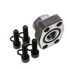 1'' SAE Flange 3000 PSI Plain Steel with G3/4'' Female Threads ISO 6162-1