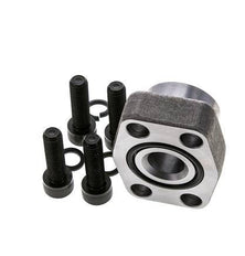 1'' SAE Flange 3000 PSI Plain Steel with G3/4'' Female Threads ISO 6162-1