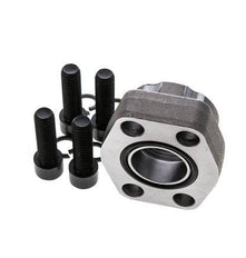 1-1/4'' SAE Flange 3000 PSI Plain Steel with G1-1/4'' Female Threads ISO 6162-1