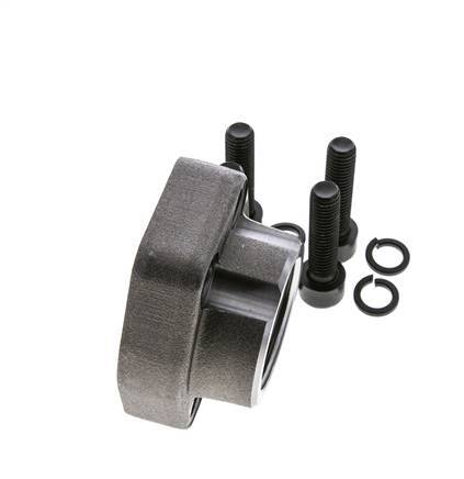 1-1/4'' SAE Flange 3000 PSI Plain Steel with G1-1/4'' Female Threads ISO 6162-1