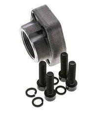 1-1/4'' SAE Flange 3000 PSI Plain Steel with G1-1/4'' Female Threads ISO 6162-1