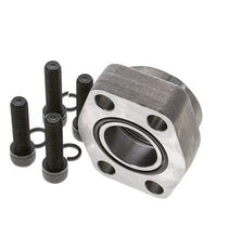 1-1/2'' SAE Flange 3000 PSI Plain Steel with G1-1/2'' Female Threads ISO 6162-1
