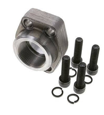 1-1/2'' SAE Flange 3000 PSI Plain Steel with G1-1/2'' Female Threads ISO 6162-1