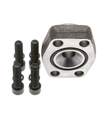 1-1/2'' SAE Flange 3000 PSI Plain Steel with G3/4'' Female Threads ISO 6162-1