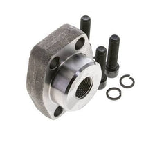 1-1/2'' SAE Flange 3000 PSI Plain Steel with G3/4'' Female Threads ISO 6162-1