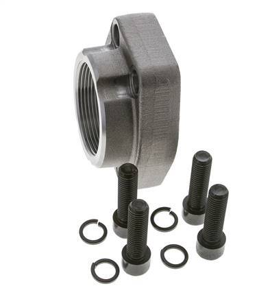 2'' SAE Flange 3000 PSI Plain Steel with G2'' Female Threads ISO 6162-1